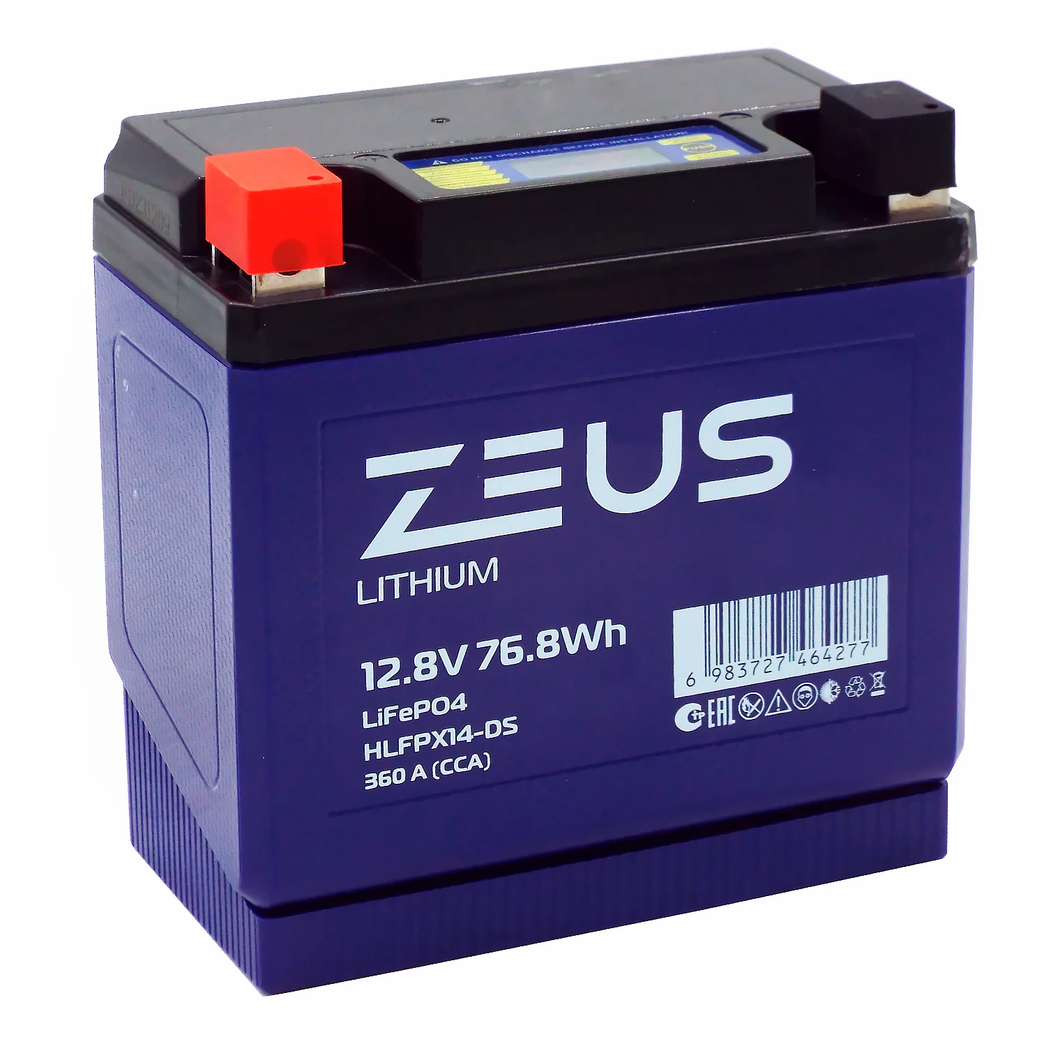 Аккумулятор ZEUS LITHIUM HLFPX14-DS 76.8Wh 6 Ач п.п. (тип YTX14-BS)
