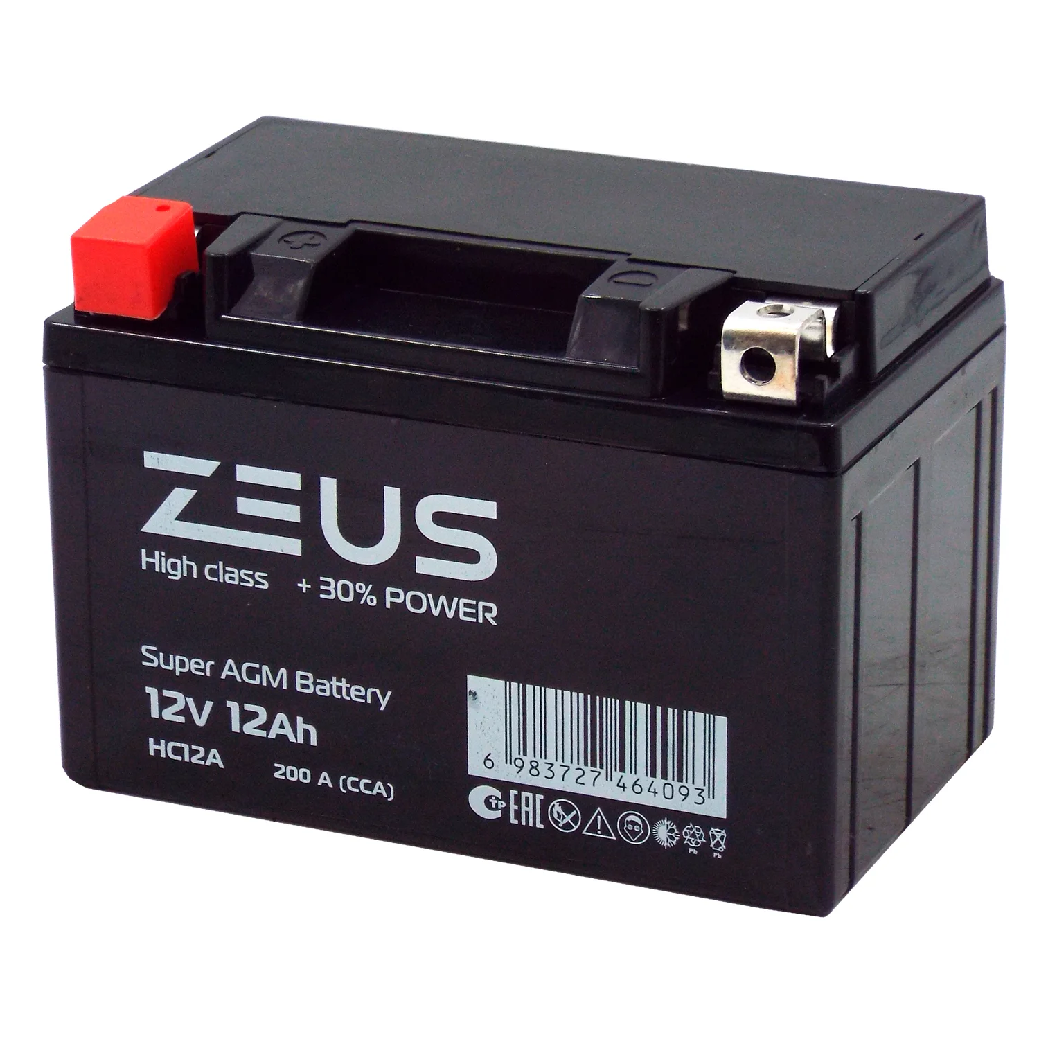 Аккумулятор ZEUS HIGH CLASS AGM 12 Ач п.п. (HC12A) Фото 1