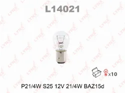 Лампа накаливания P21/4W 12V BAZ15d LYNX L14021 Фото 1