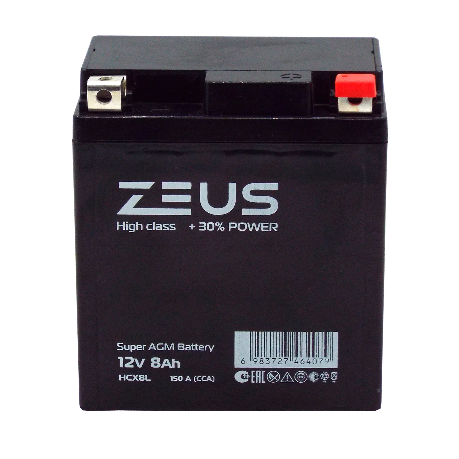 Аккумулятор ZEUS HIGH CLASS AGM 8 Ач о.п. (HCX8L) Фото 1