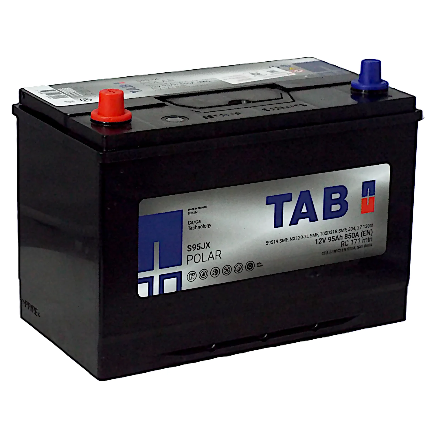 Аккумулятор TAB Роlar S95JX Asia 95 Ач п.п.