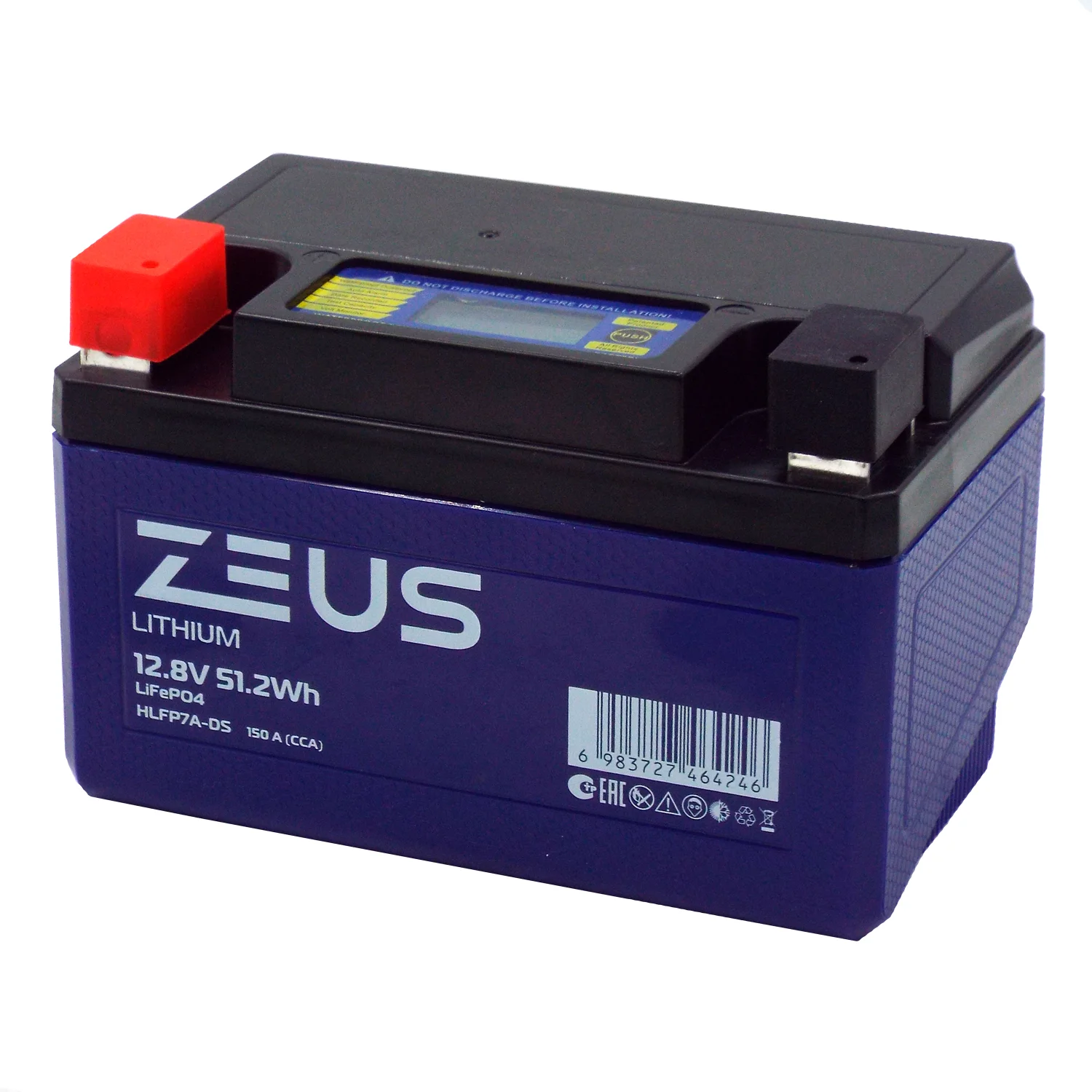 Аккумулятор ZEUS LITHIUM HLFP7A-DS 51.2Wh п.п. (тип YTX7A-BS) Фото 1