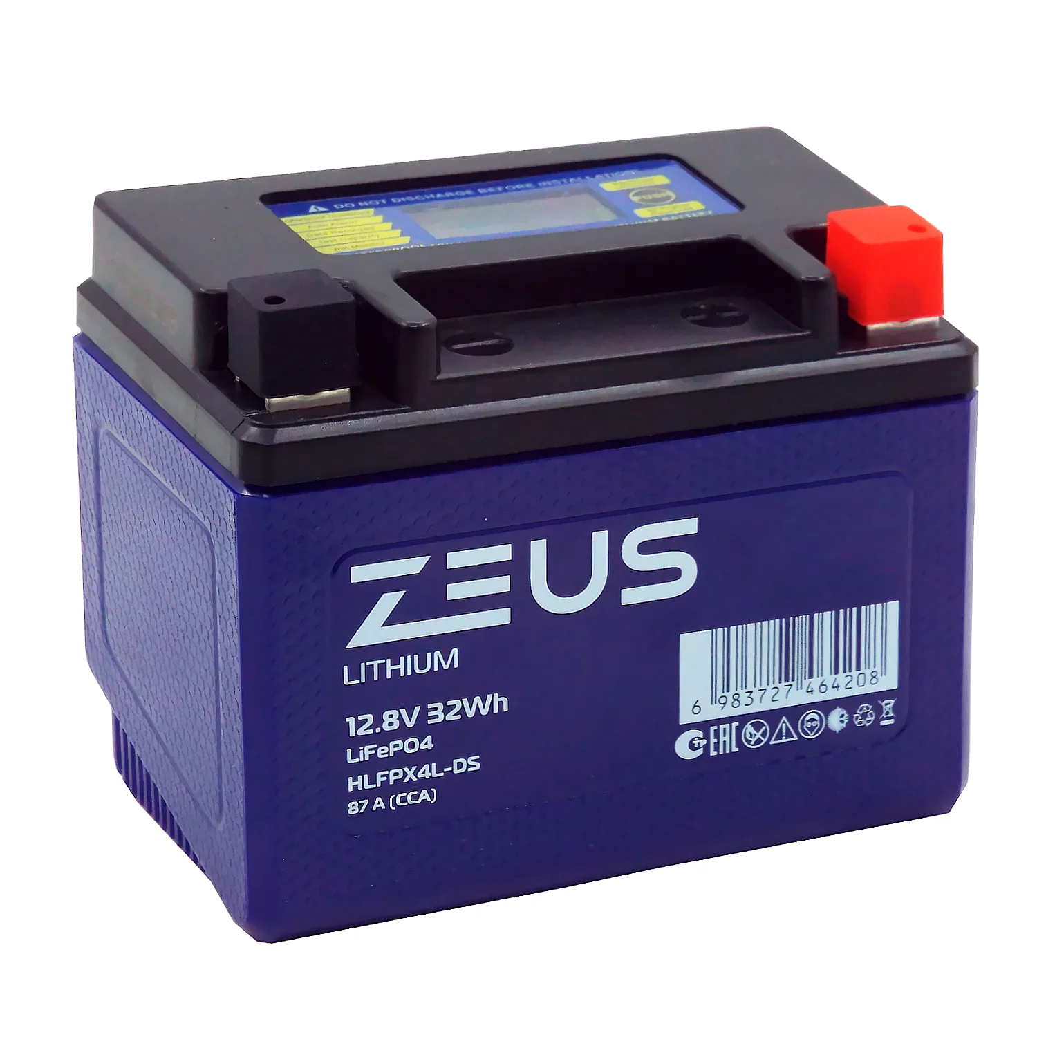 Аккумулятор ZEUS LITHIUM HLFPX4L-DS 32Wh 2.5 Ач о.п. (тип YTX4L-BS)