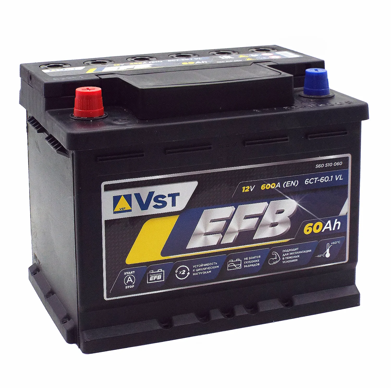 Аккумулятор VST EFB L2R-1 60 Ач п.п. Фото 1