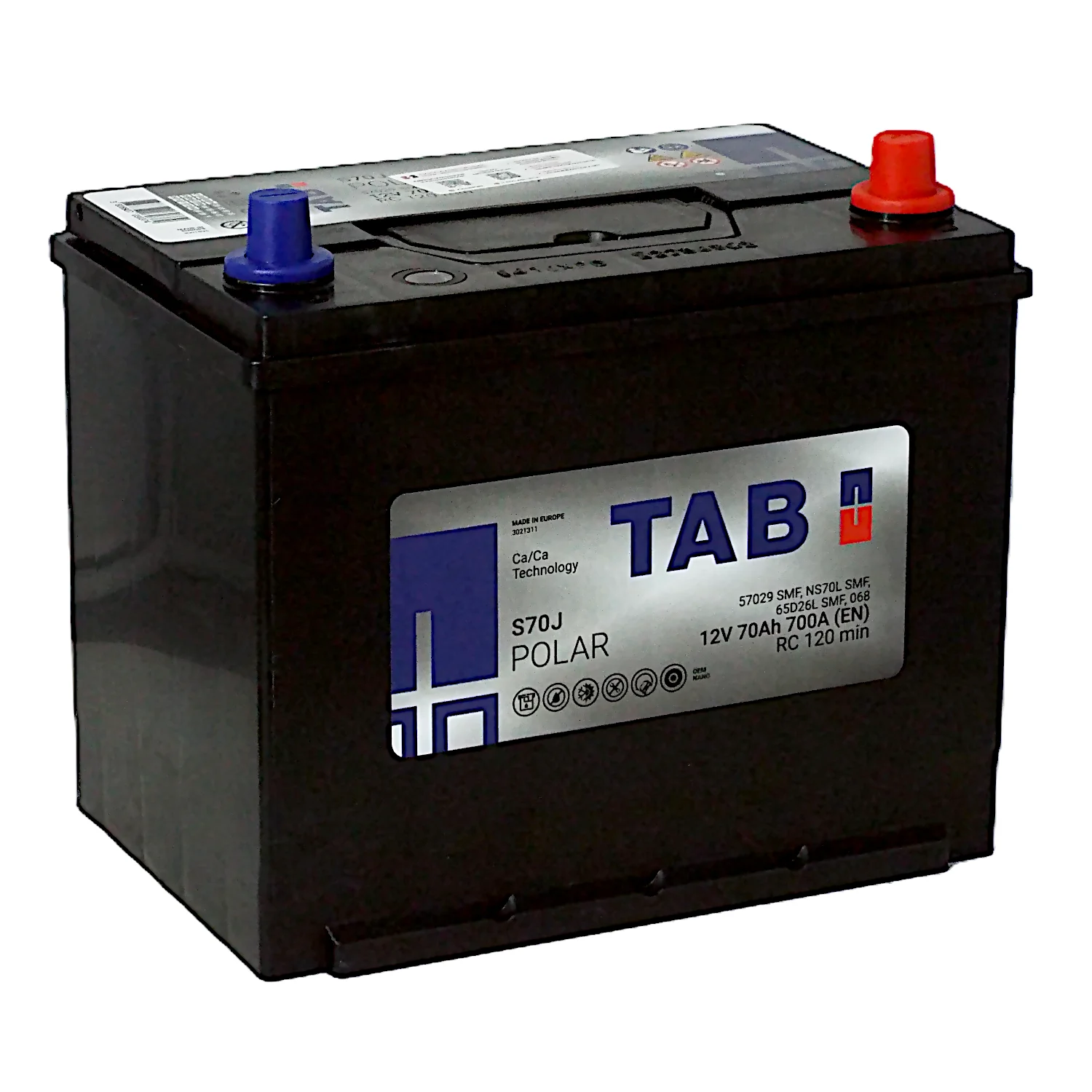 Аккумулятор TAB Роlar S70J Asia 70 Ач о.п. Фото 1