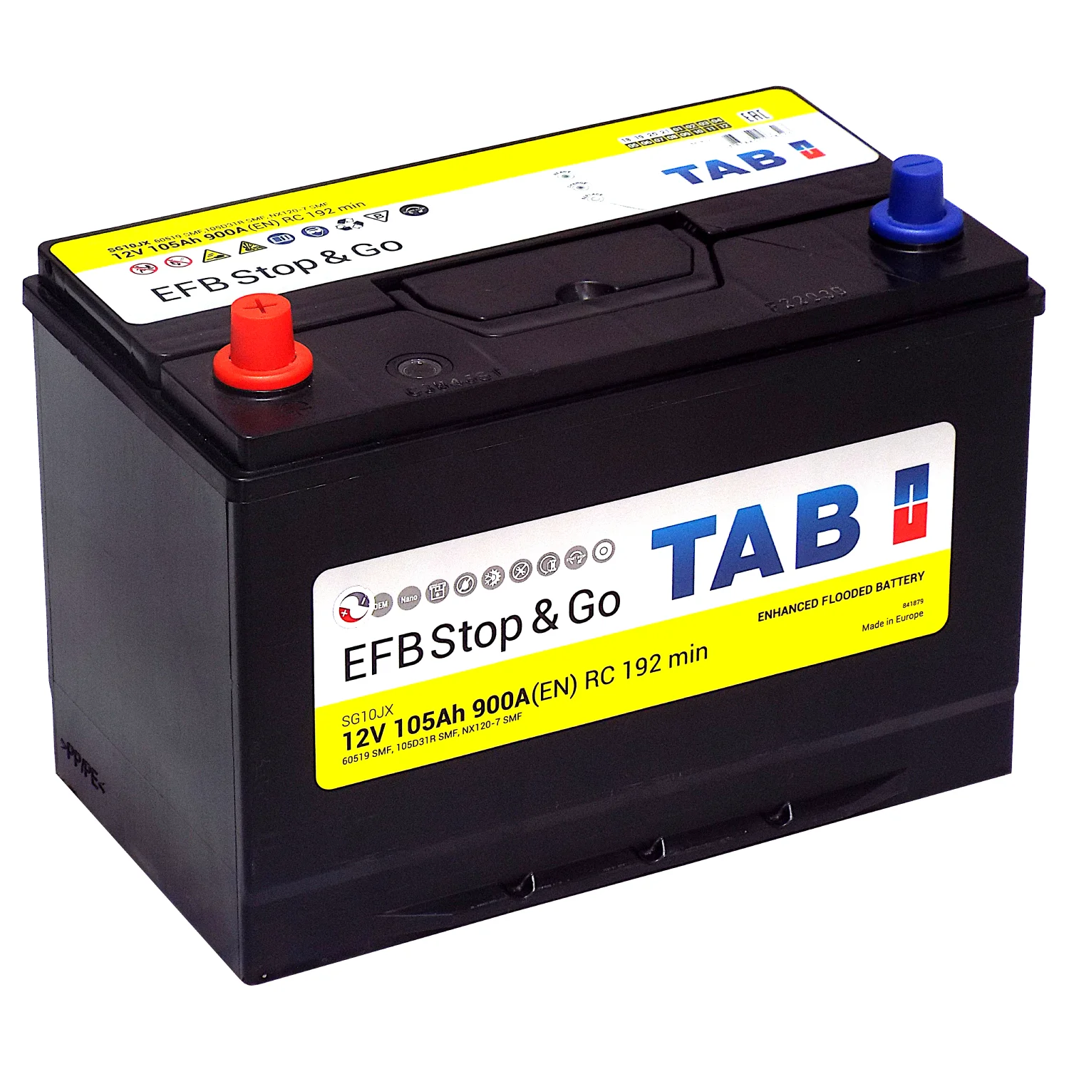 Аккумулятор TAB EFB SG10JX Asia 105 Ач п.п. Фото 1