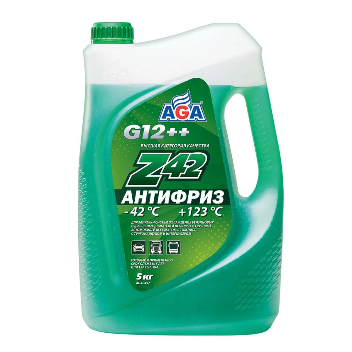 Антифриз AGA Z42 G12++ зеленый, 5кг Фото 1