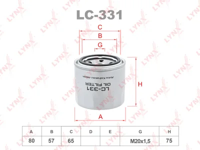 Фильтр масляный LYNX LC-331 (W811/80, GB-1156, SM121) HYUNDAI / KIA Фото 1