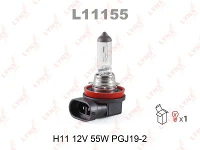 Лампа галогенная H11 12V 55W PGJ19-2 LYNX L11155 Фото 1