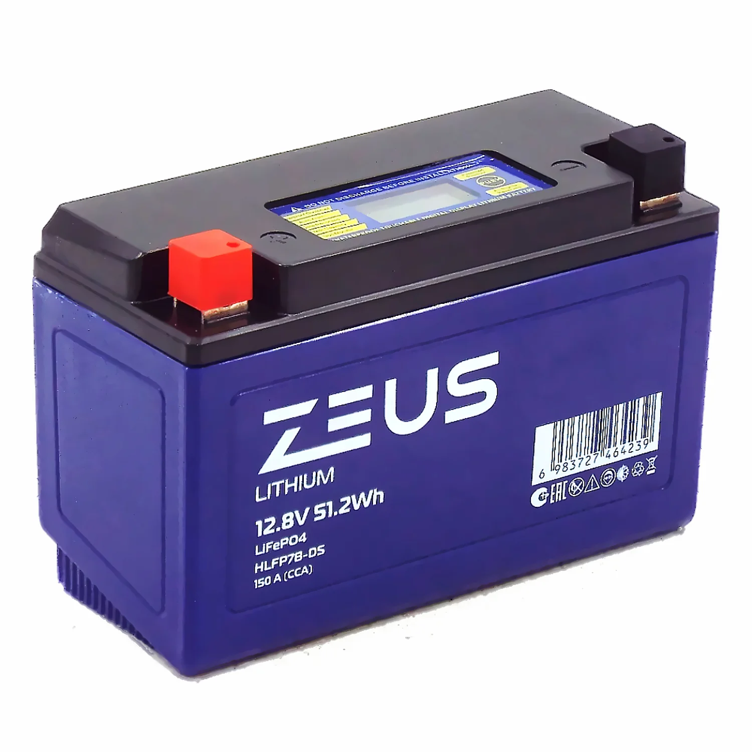 Аккумулятор ZEUS LITHIUM HLFP7B-DS 51.2Wh 4 Ач п.п. (тип YT7B-BS)