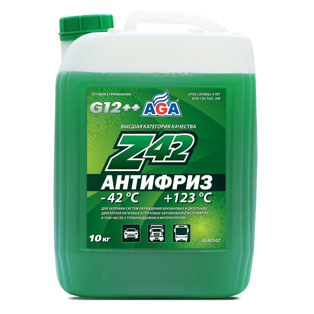 Антифриз AGA Z42 G12++ зеленый, 10кг Фото 1
